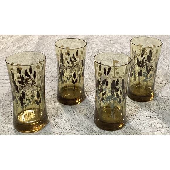 Set Of 4 Vintage Federal Interlude Highball Hourglass Drinking Glasses 12 Ounces - Picture 5 of 9